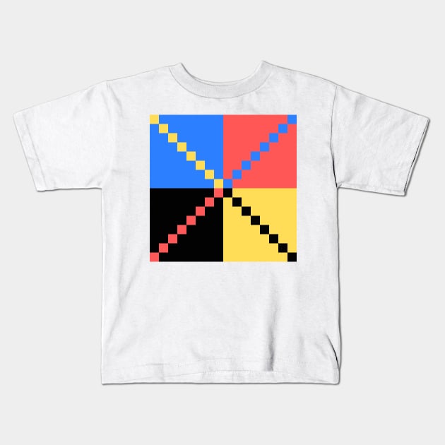 square pattern Kids T-Shirt by 8sqr